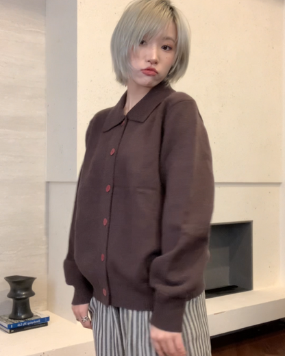 カラーボタンニットシャツ B0099