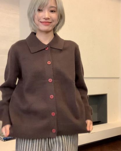 カラーボタンニットシャツ B0099