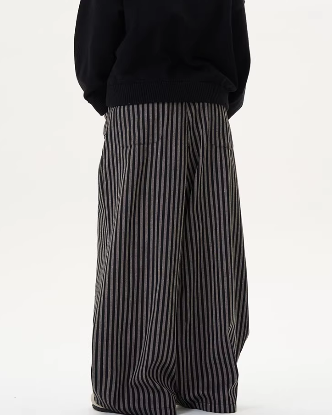 ストライプワイドコットンパンツ B0100