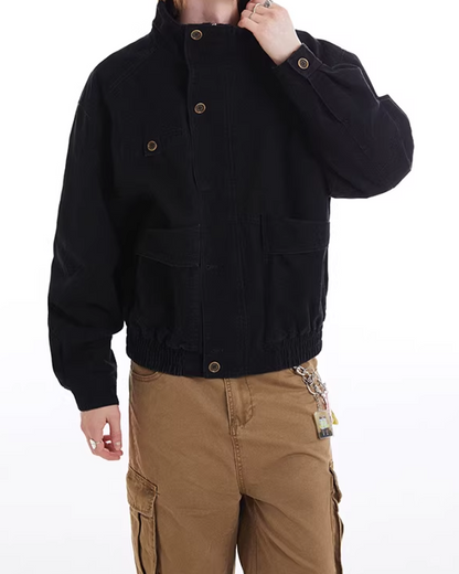 ジップボタンハイネックアウター B0101