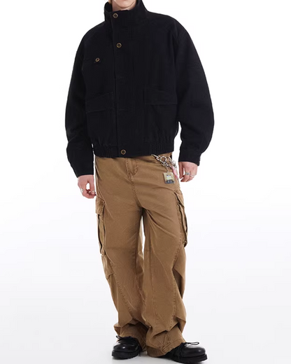 ジップボタンハイネックアウター B0101