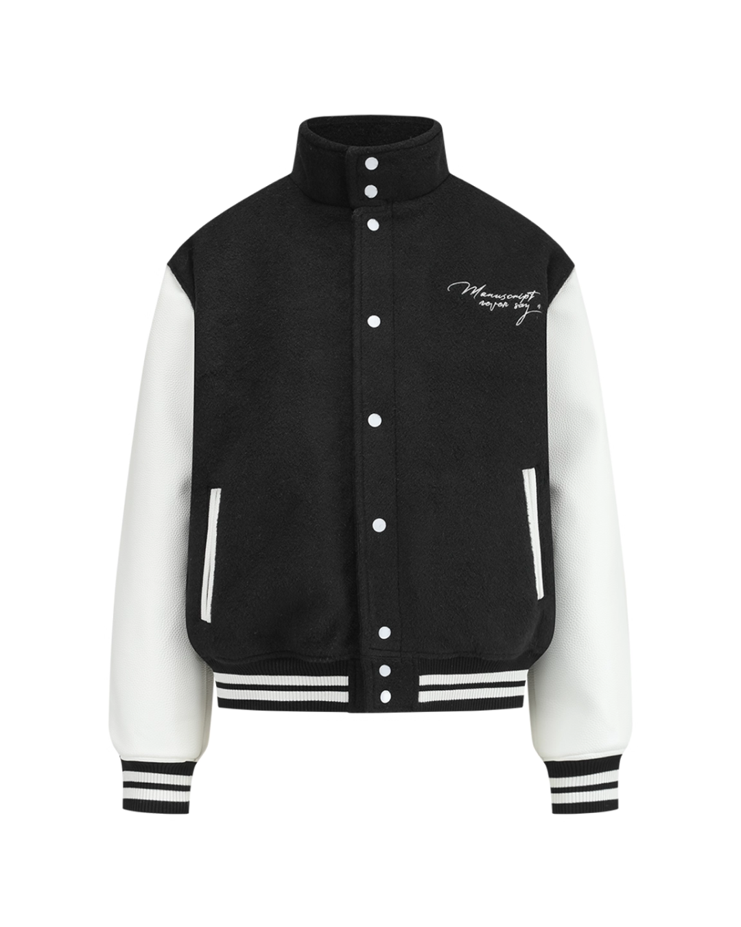 バイカラーハイネックボタンアウター B0102