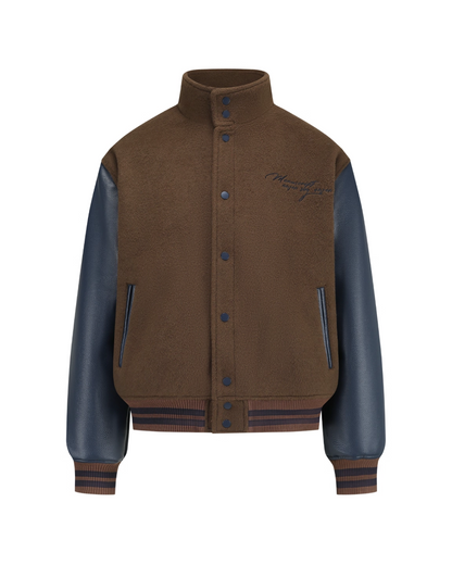 バイカラーハイネックボタンアウター B0102