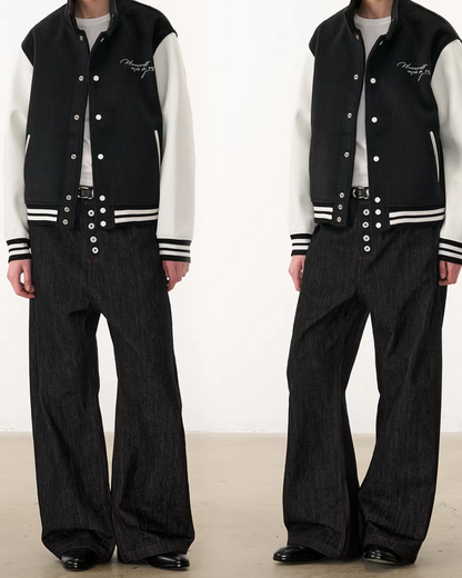 バイカラーハイネックボタンアウター B0102