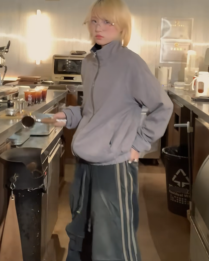 Drawcord side line denim pants B0077