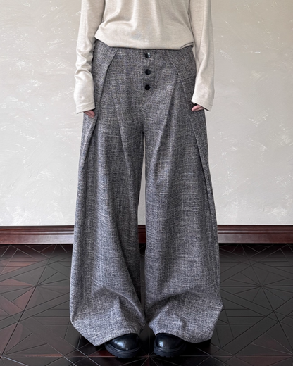 Button fly tuck slacks B0079