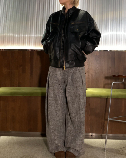 Button fly tuck slacks B0079