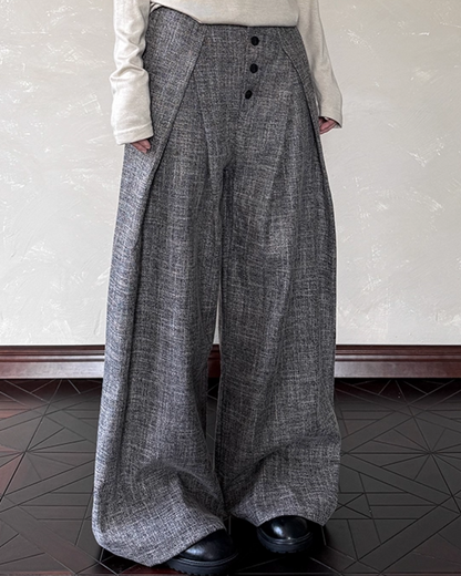 Button fly tuck slacks B0079