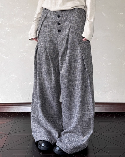 Button fly tuck slacks B0079