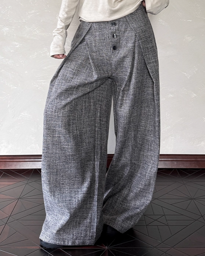 Button fly tuck slacks B0079