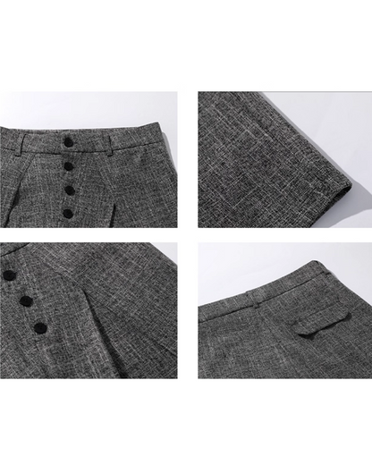 Button fly tuck slacks B0079