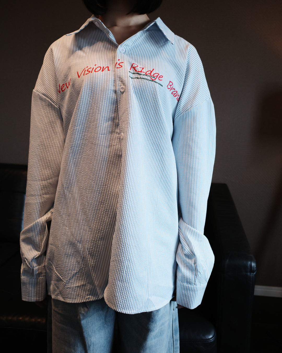 バックプリントストライプシャツ EM0002