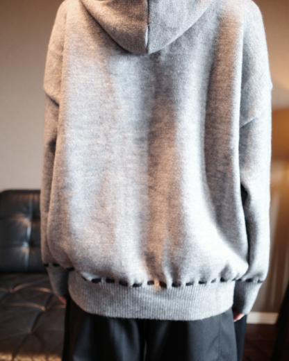 ステッチボタンニットパーカー EM0007