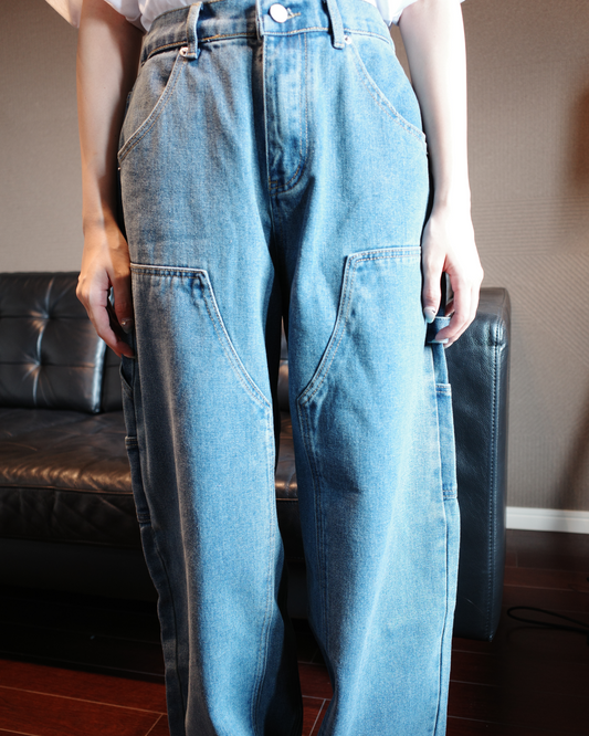 ダブルニーデニムパンツ EM0009