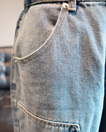 ダブルニーデニムパンツ EM0009