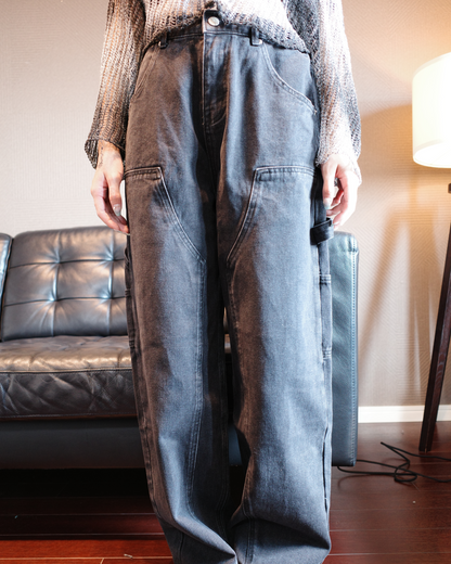 ダブルニーデニムパンツ EM0009