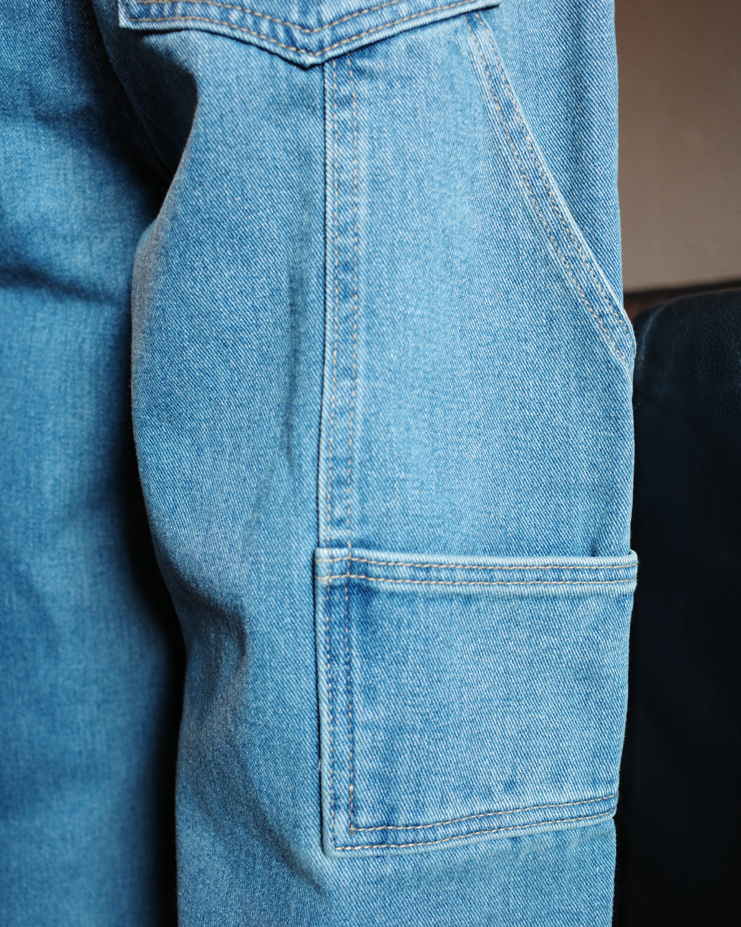 ダブルニーデニムパンツ EM0009