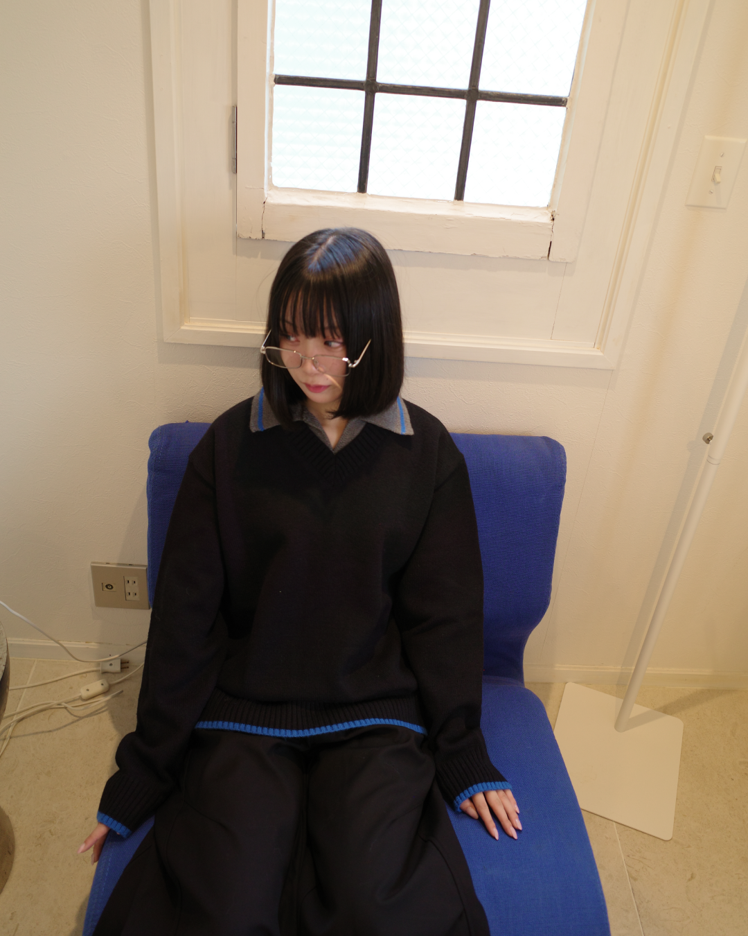 ラインバイカラースキッパーニット EM0011