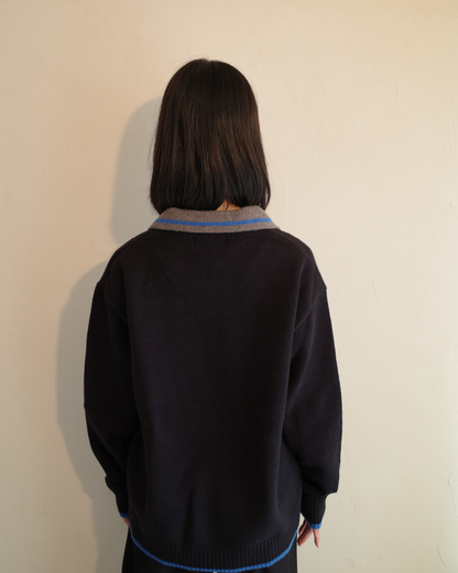 ラインバイカラースキッパーニット EM0011