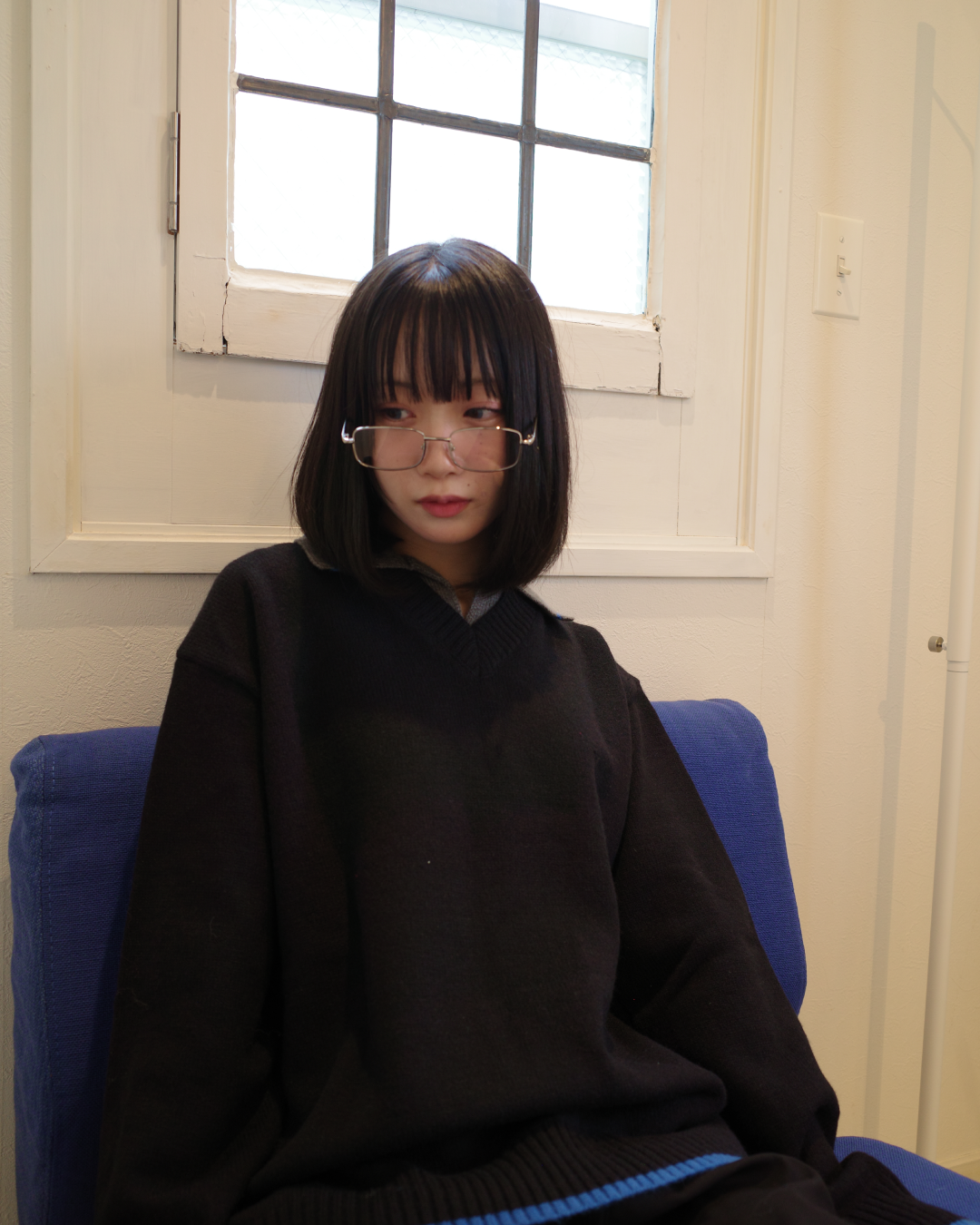 ラインバイカラースキッパーニット EM0011