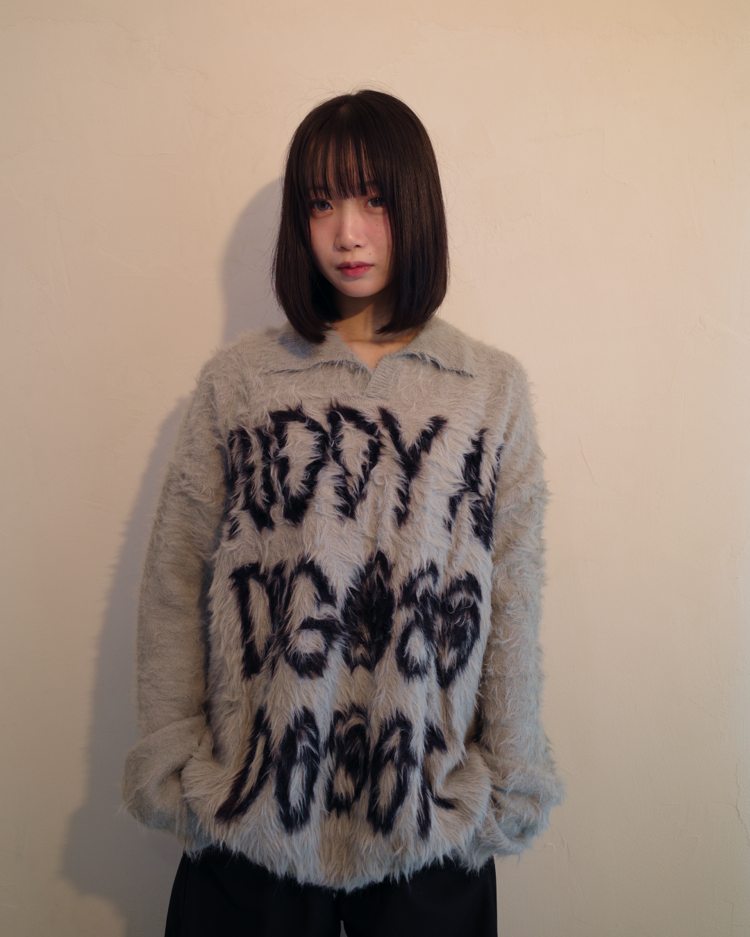 ビッグロゴシャギーニット EM0012