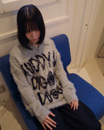 ビッグロゴシャギーニット EM0012