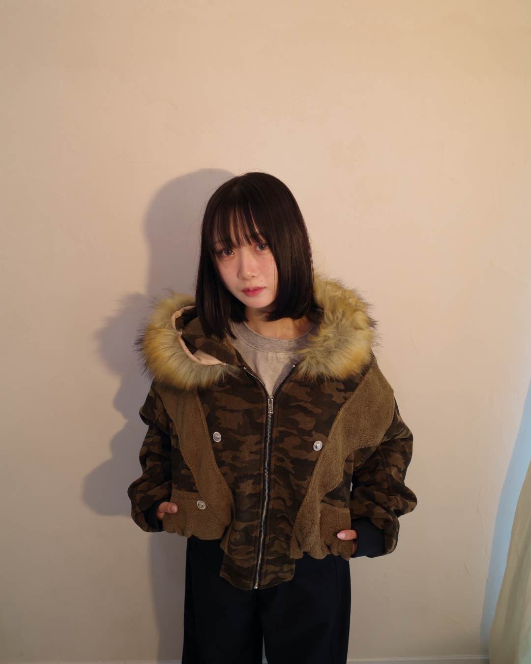 2way迷彩ファーニットジャケット EM0015