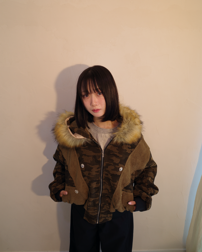 2way迷彩ファーニットジャケット EM0015