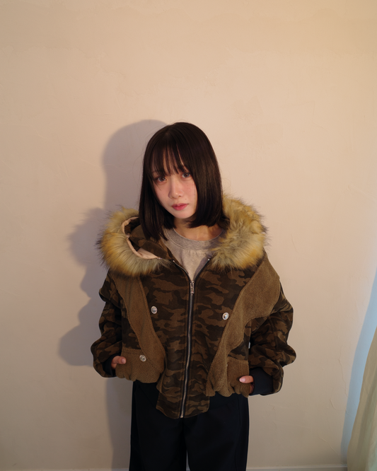 2way迷彩ファーニットジャケット EM0015