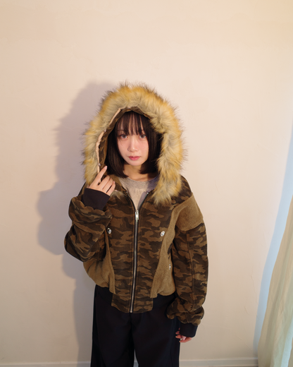 2way迷彩ファーニットジャケット EM0015