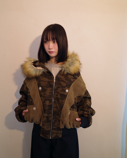 2way迷彩ファーニットジャケット EM0015