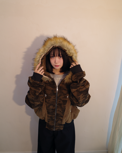 2way迷彩ファーニットジャケット EM0015