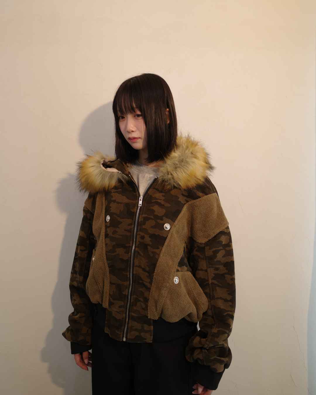 2way迷彩ファーニットジャケット EM0015