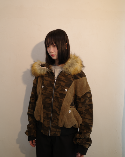 2way迷彩ファーニットジャケット EM0015