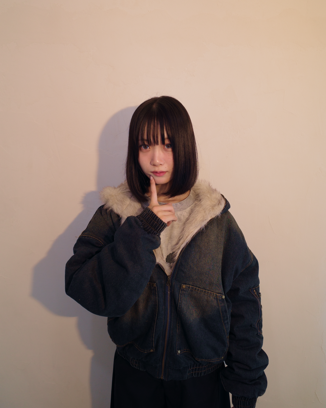 デニムファーキルティングジャケット EM0016