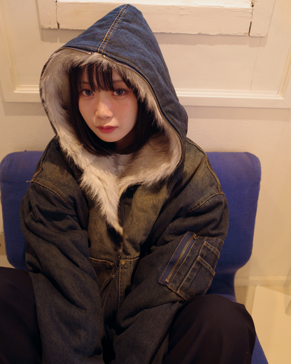 デニムファーキルティングジャケット EM0016