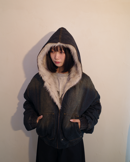 デニムファーキルティングジャケット EM0016