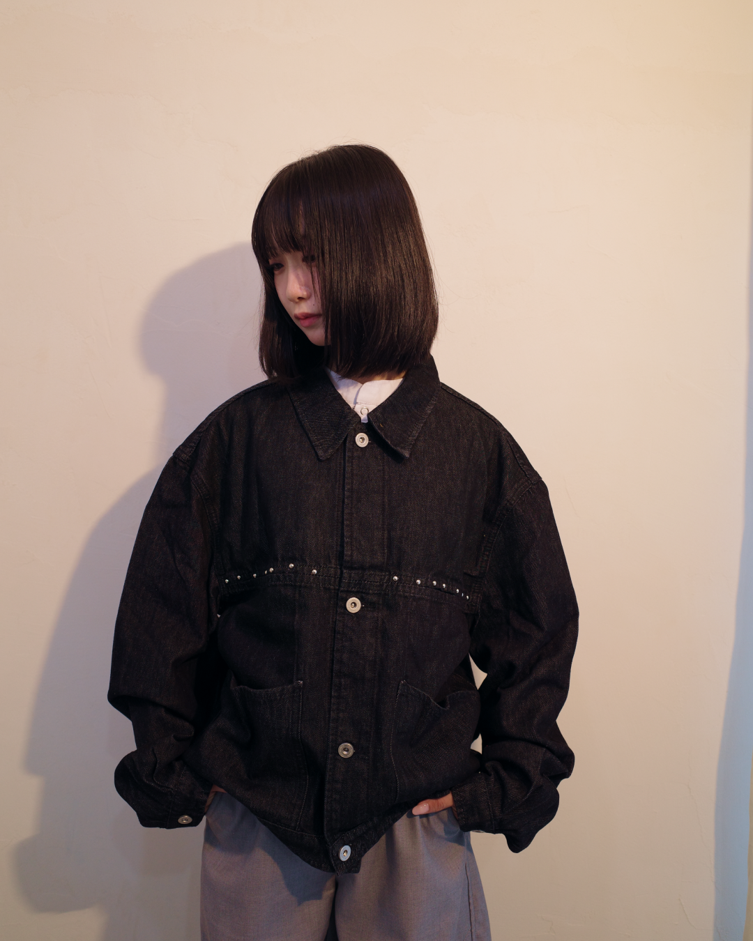 スタッズデニムジャケット EM0017