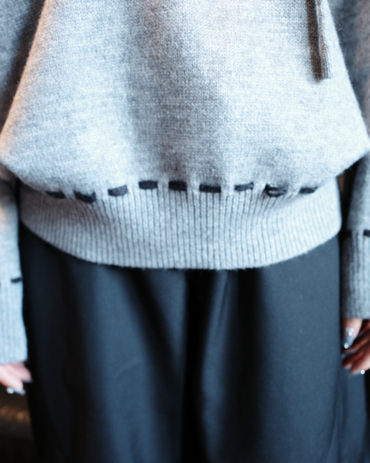 ステッチボタンニットパーカー MY0005