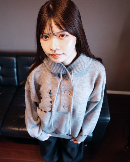 ステッチボタンニットパーカー MY0005