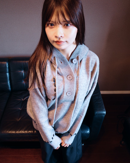 ステッチボタンニットパーカー MY0005