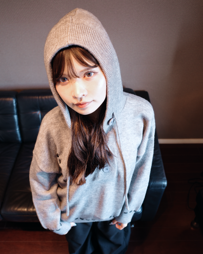 ステッチボタンニットパーカー MY0005