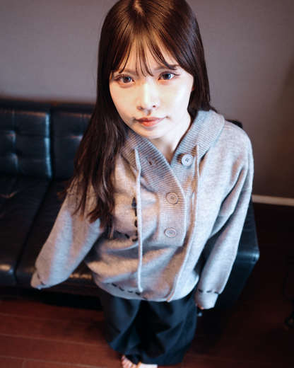 ステッチボタンニットパーカー MY0005