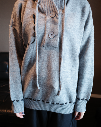 ステッチボタンニットパーカー MY0005